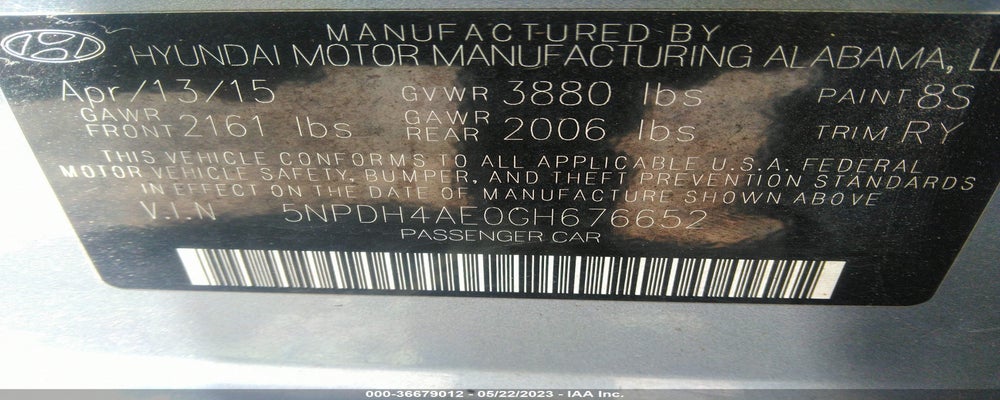 5NPDH4AE0GH676652 2016 HYUNDAI ELANTRA photo no. 9