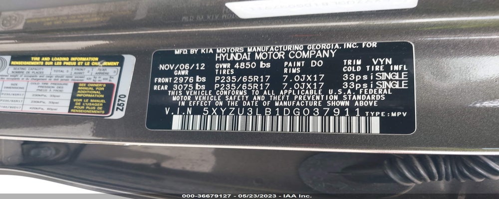 5XYZU3LB1DG037911 2013 HYUNDAI SANTA FE SPORT photo no. 9