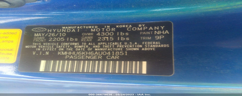 KMHHU6KH6AU041851 2010 HYUNDAI GENESIS COUPE photo no. 9