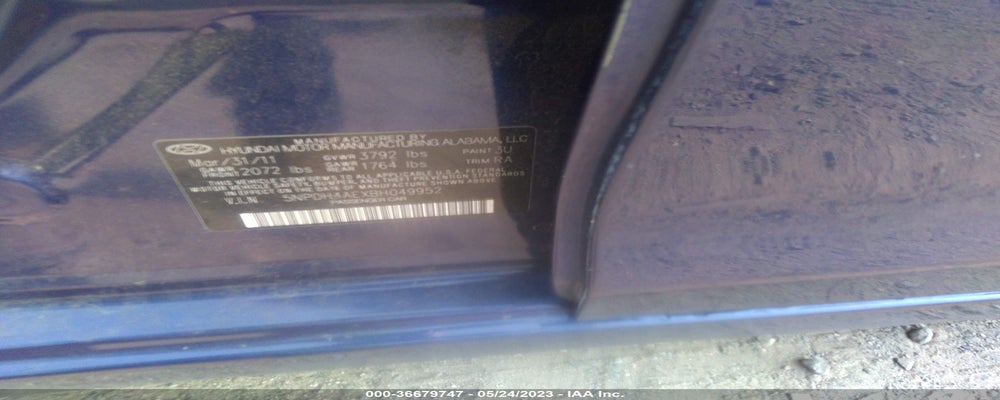 5NPDH4AEXBH049952 2011 HYUNDAI ELANTRA photo no. 9