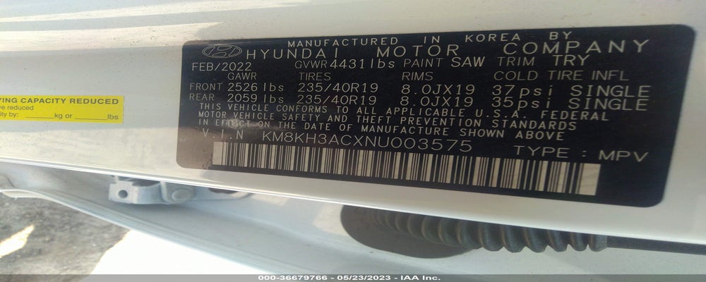 KM8KH3ACXNU003575 2022 HYUNDAI KONA N photo no. 9