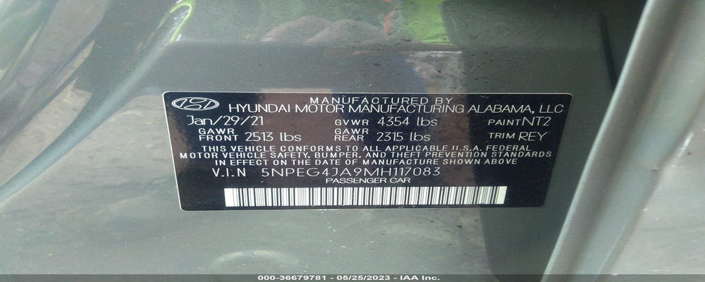 5NPEG4JA9MH117083 2021 HYUNDAI SONATA photo no. 9