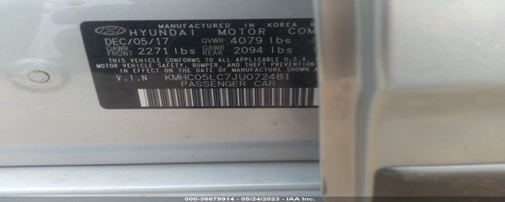 KMHC05LC7JU072481 2018 HYUNDAI IONIQ HYBRID photo no. 9