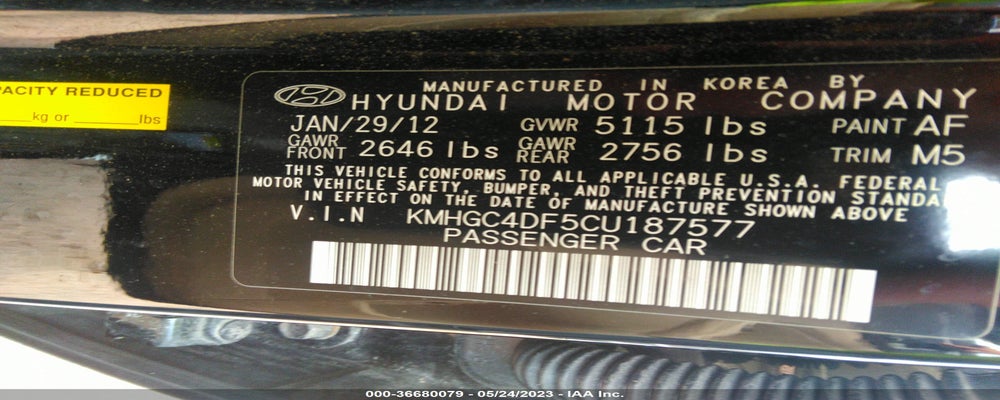 KMHGC4DF5CU187577 2012 HYUNDAI GENESIS photo no. 9