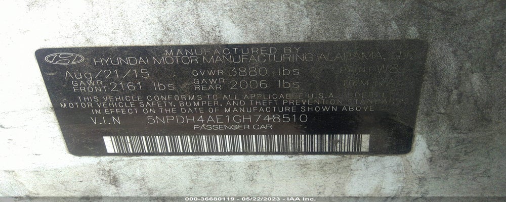 5NPDH4AE1GH748510 2016 HYUNDAI ELANTRA photo no. 9