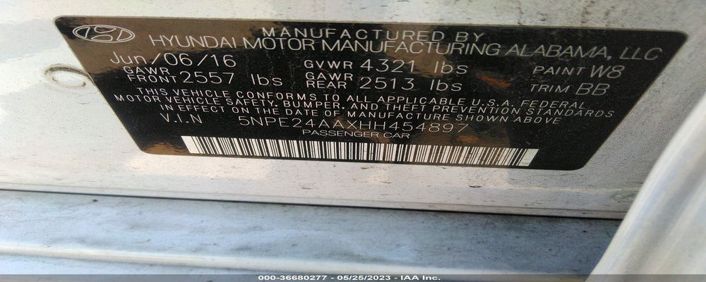 5NPE24AAXHH454897 2017 HYUNDAI SONATA photo no. 9