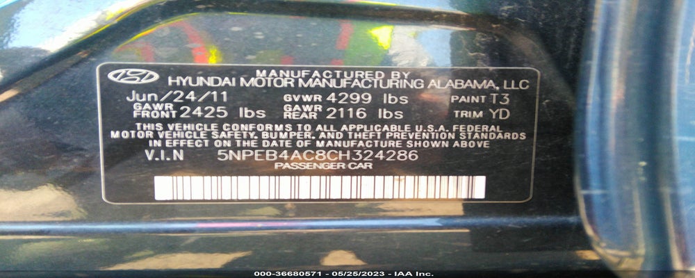 5NPEB4AC8CH324286 2012 HYUNDAI SONATA photo no. 9