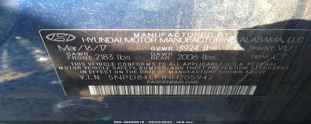 5NPD84LF1HH205942 2017 HYUNDAI ELANTRA photo no. 9