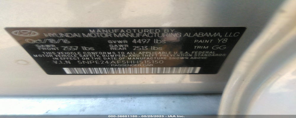 5NPE24AF5HH515150 2017 HYUNDAI SONATA photo no. 9