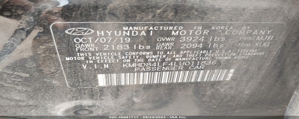 KMHD84LF4LU011836 2020 HYUNDAI ELANTRA photo no. 9
