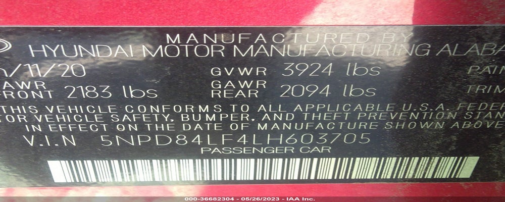 5NPD84LF4LH603705 2020 HYUNDAI ELANTRA photo no. 9