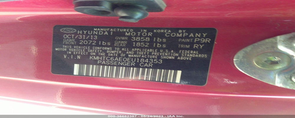 KMHTC6AE0EU184353 2014 HYUNDAI VELOSTER photo no. 9