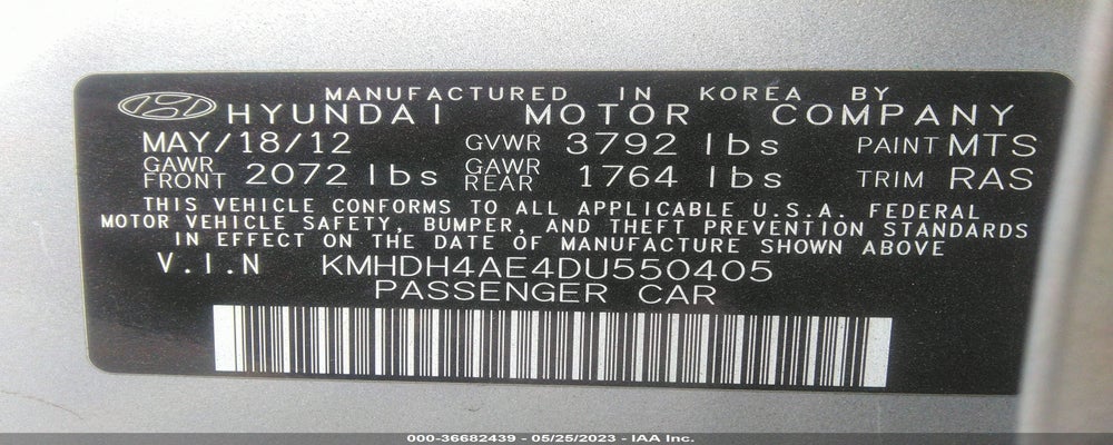 KMHDH4AE4DU550405 2013 HYUNDAI ELANTRA photo no. 9