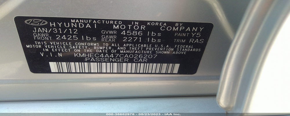 KMHEC4A47CA026207 2012 HYUNDAI SONATA photo no. 9