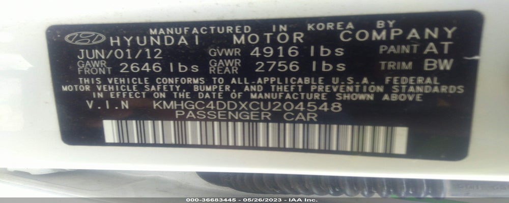 KMHGC4DDXCU204548 2012 HYUNDAI GENESIS photo no. 9