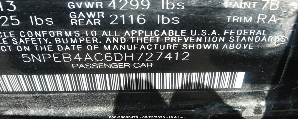 5NPEB4AC6DH727412 2013 HYUNDAI SONATA photo no. 9