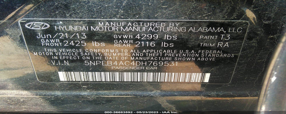 5NPEB4AC4DH769531 2013 HYUNDAI SONATA photo no. 9