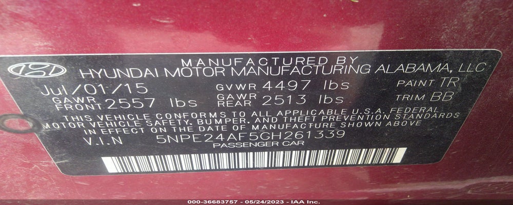 5NPE24AF5GH261339 2016 HYUNDAI SONATA photo no. 9