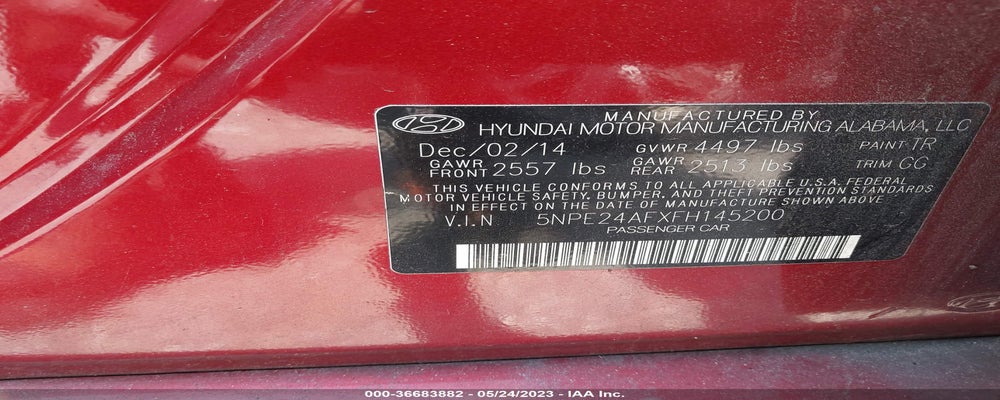 5NPE24AFXFH145200 2015 HYUNDAI SONATA photo no. 9