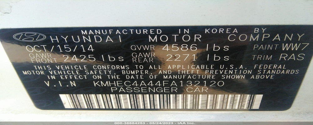 KMHEC4A44FA132120 2015 HYUNDAI SONATA HYBRID photo no. 9