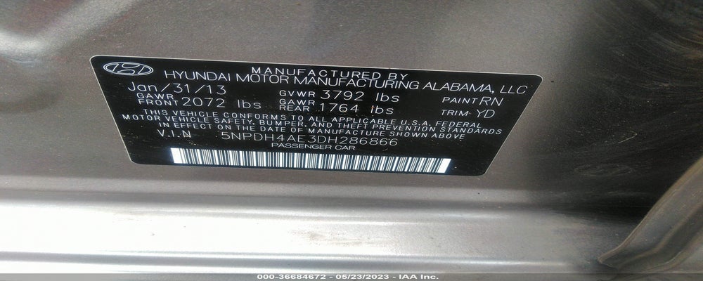 5NPDH4AE3DH286866 2013 HYUNDAI ELANTRA photo no. 9