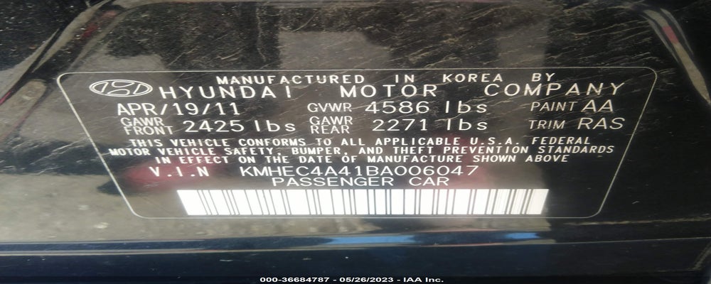 KMHEC4A41BA006047 2011 HYUNDAI SONATA photo no. 9