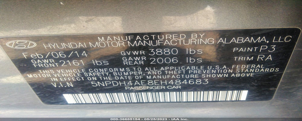 5NPDH4AE8EH484683 2014 HYUNDAI ELANTRA photo no. 9