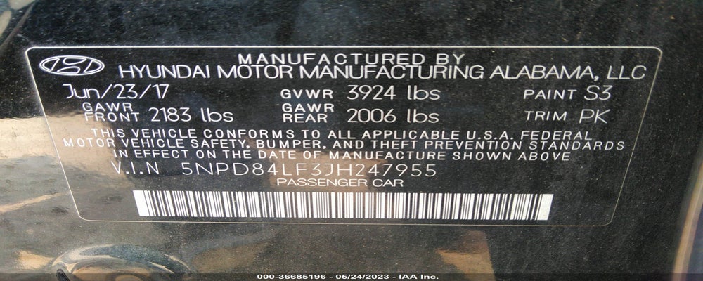5NPD84LF3JH247955 2018 HYUNDAI ELANTRA photo no. 9