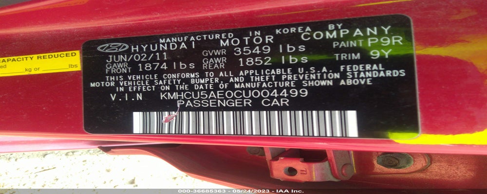 KMHCU5AE0CU004499 2012 HYUNDAI ACCENT photo no. 9