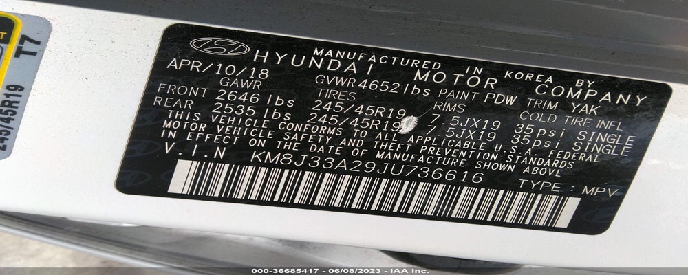 KM8J33A29JU736616 2018 HYUNDAI TUCSON photo no. 9