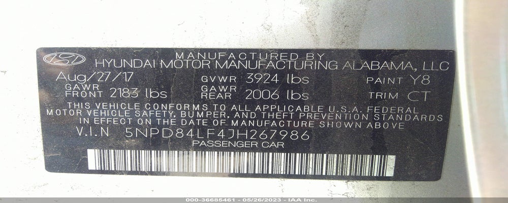 5NPD84LF4JH267986 2018 HYUNDAI ELANTRA photo no. 9