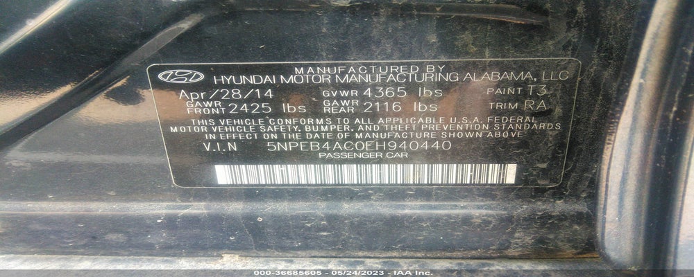 5NPEB4AC0EH940440 2014 HYUNDAI SONATA photo no. 9