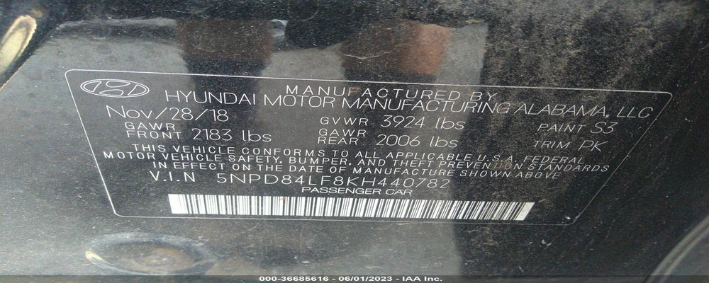 5NPD84LF8KH440782 2019 HYUNDAI ELANTRA photo no. 9