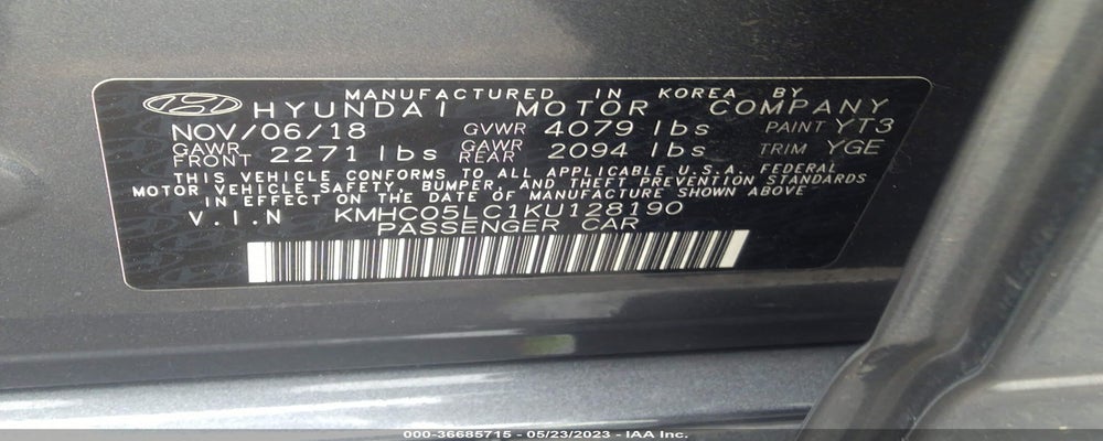 KMHC05LC1KU128190 2019 HYUNDAI IONIQ HYBRID photo no. 9