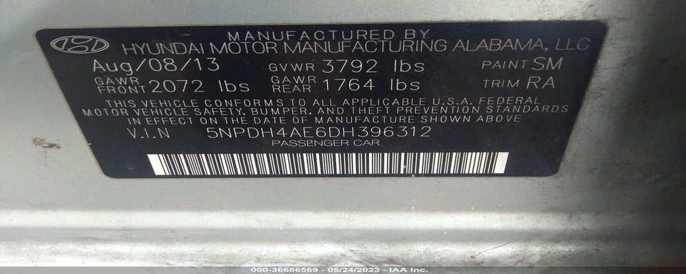 5NPDH4AE6DH396312 2013 HYUNDAI ELANTRA photo no. 9