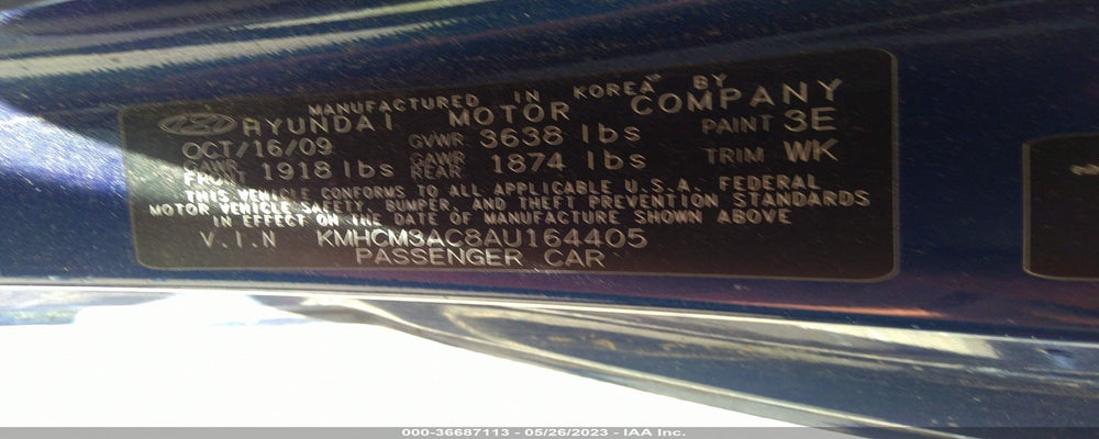 KMHCM3AC8AU164405 2010 HYUNDAI ACCENT photo no. 9