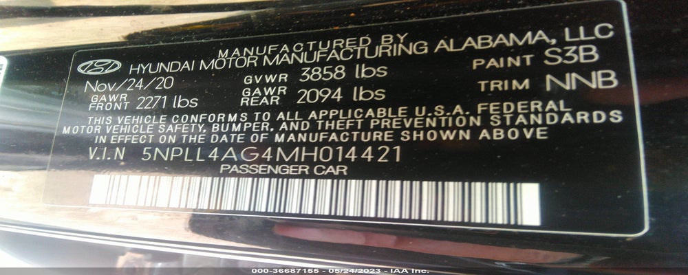 5NPLL4AG4MH014421 2021 HYUNDAI ELANTRA photo no. 9