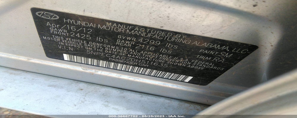 5NPEC4AC2DH511635 2013 HYUNDAI SONATA photo no. 9