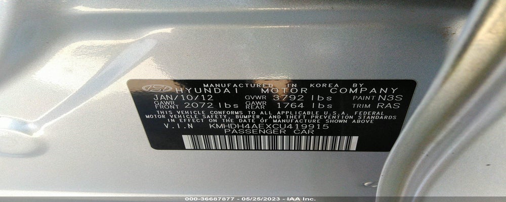 KMHDH4AEXCU419915 2012 HYUNDAI ELANTRA photo no. 9