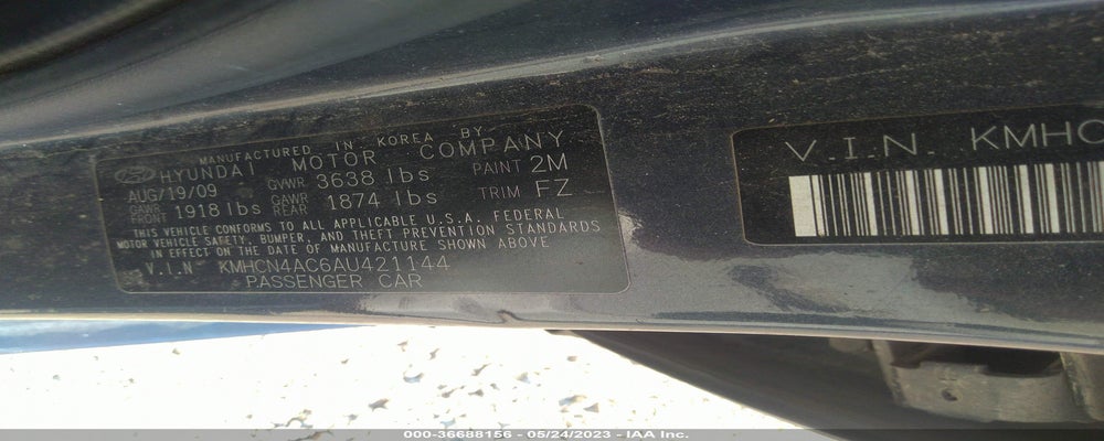 KMHCN4AC6AU421144 2010 HYUNDAI ACCENT photo no. 9