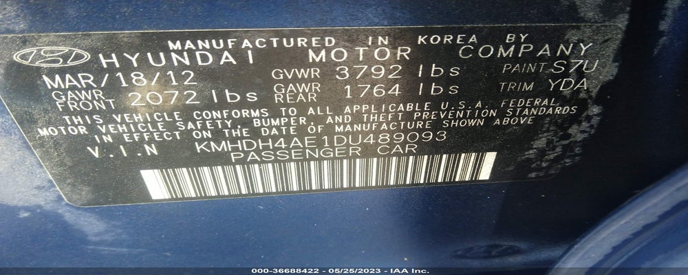 KMHDH4AE1DU489093 2013 HYUNDAI ELANTRA photo no. 9