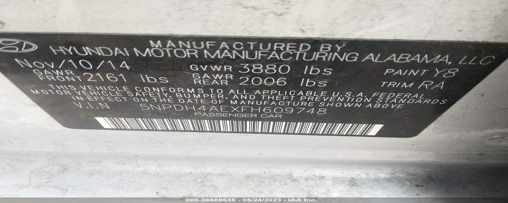 5NPDH4AEXFH609748 2015 HYUNDAI ELANTRA photo no. 9