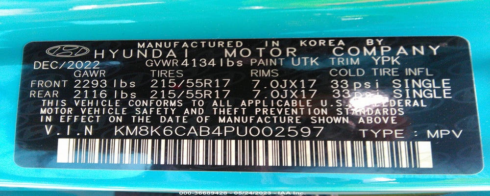 KM8K6CAB4P4002597 2023 HYUNDAI KONA photo no. 9