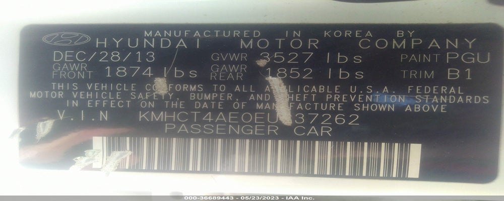 KMHCT4AE0EU637262 2014 HYUNDAI ACCENT photo no. 9