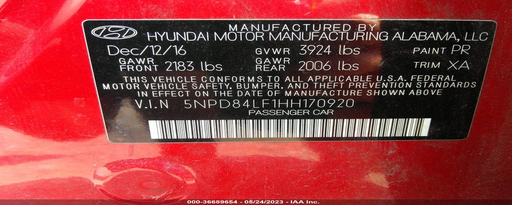 5NPD84LF1HH170920 2017 HYUNDAI ELANTRA photo no. 9
