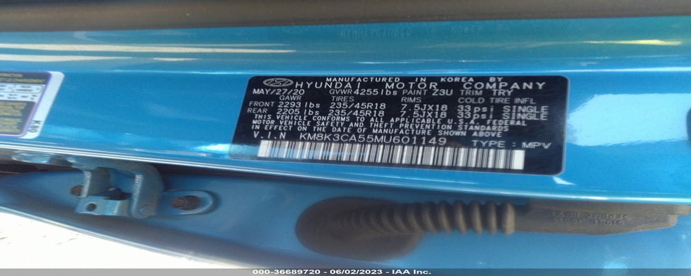 KM8K3CA55MU601149 2021 HYUNDAI KONA photo no. 9