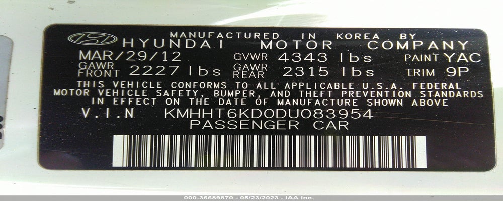 KMHHT6KD0DU083954 2013 HYUNDAI GENESIS COUPE photo no. 9