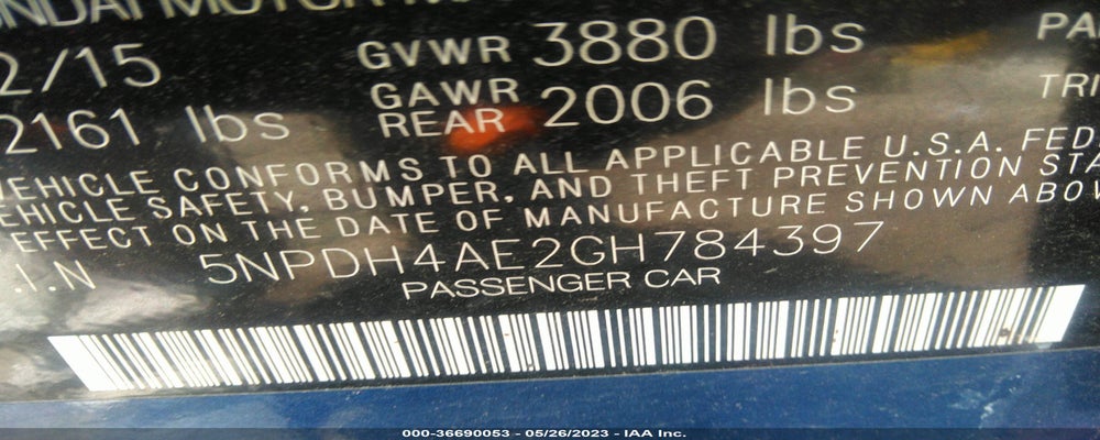 5NPDH4AE2GH784397 2016 HYUNDAI ELANTRA photo no. 9
