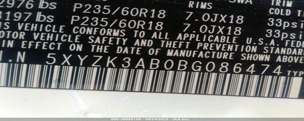 5XYZK3AB0BG086474 2011 HYUNDAI SANTA FE photo no. 9