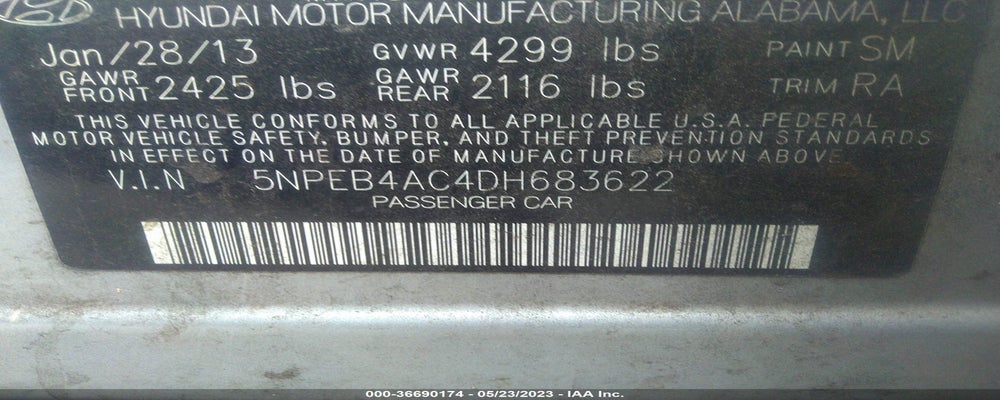 5NPEB4AC4DH683622 2013 HYUNDAI SONATA photo no. 9